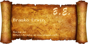 Brasko Ervin névjegykártya